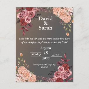 Elegant Floral Wedding Invitation ROMANTIC