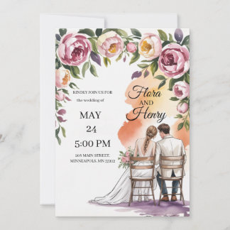 Elegant Floral Wedding Invitation | Romantic Garde