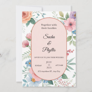Elegant Floral Wedding Invitation Template