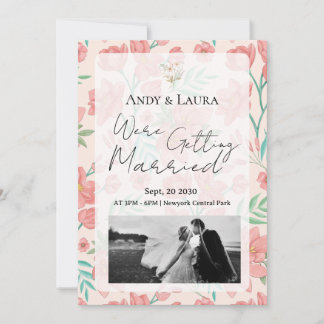 Elegant Floral Wedding Invitation Template | Blush