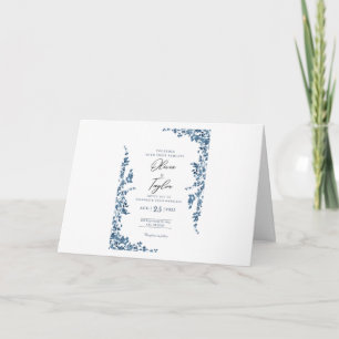 Elegant Floral Wedding Invitation with Gold