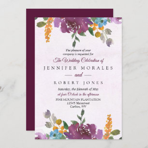 Elegant Floral Wedding Invitations Peonies