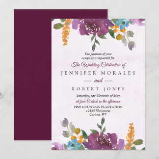 Elegant Floral Wedding Invitations Peonies