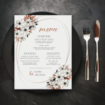 Elegant Floral Wedding Menu