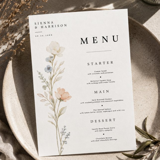 Elegant Floral Wedding Menu Card (Creator Uploaded)