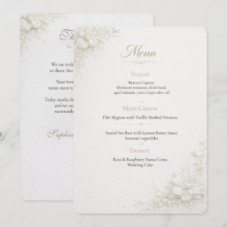Elegant Floral Wedding Menu Template 