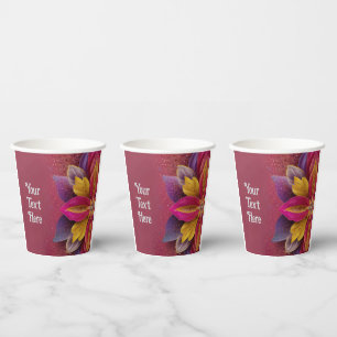 Elegant Floral Wedding Paper Cups