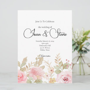 Elegant Floral Wedding Personalized  Invitation