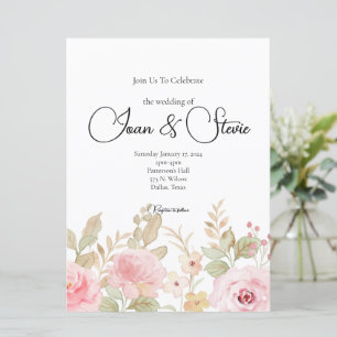 Elegant Floral Wedding Personalized  Invitation