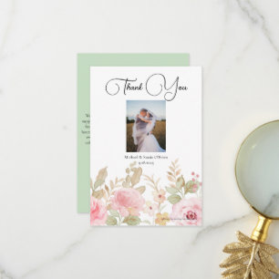 Elegant Floral Wedding Personalized Thank You Card