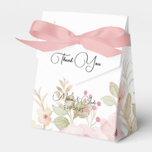 Elegant Floral Wedding Personalized Wedding Favor Box