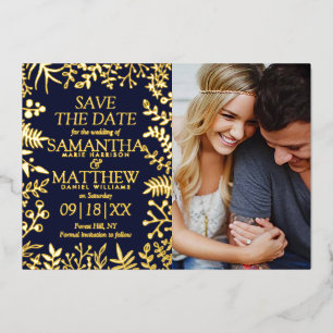 Elegant Floral Wedding Photo Save The Date Real