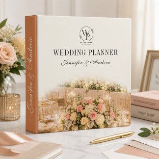 Elegant Floral Wedding Planner Custom Ring Binder
