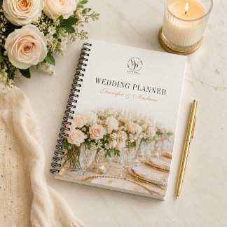Elegant Floral Wedding Planner Spiral Notebook