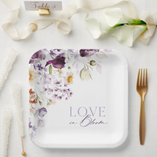 Elegant Floral Wedding Plate – Love in Bloom