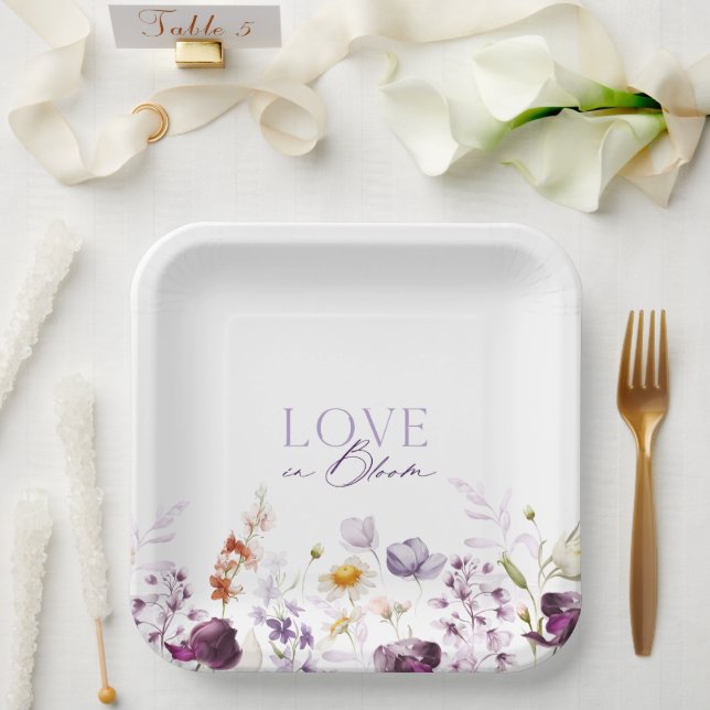 Elegant Floral Wedding Plate – Love in Bloom (Wedding)