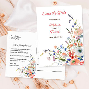 Elegant Floral Wedding Postcard