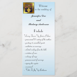 Elegant Floral Wedding Program Rack Card