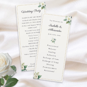 Elegant Floral Wedding Program Template