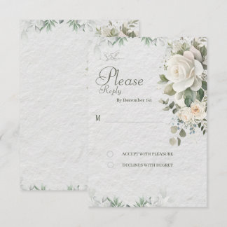 Elegant Floral Wedding RSVP Card