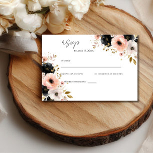Elegant Floral Wedding RSVP Card