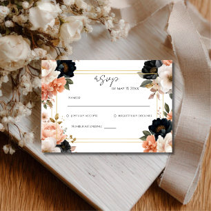 Elegant Floral Wedding RSVP Card