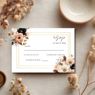Elegant Floral Wedding RSVP Card