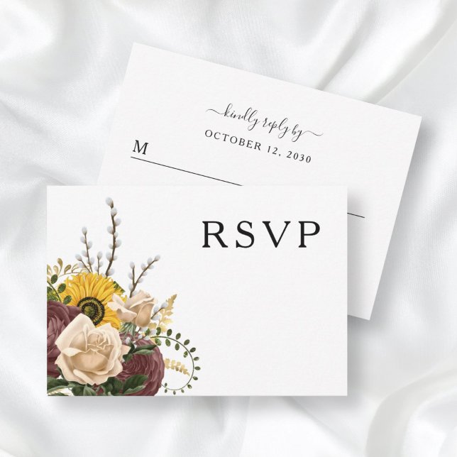  Elegant Floral Wedding RSVP Card (Creator Uploaded)
