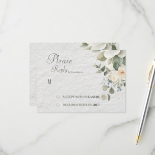 Elegant Floral Wedding RSVP Card