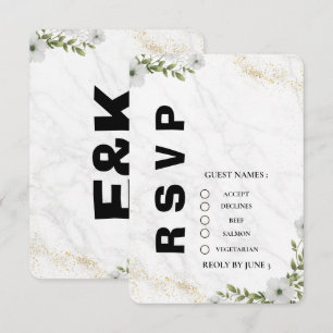 Elegant Floral Wedding RSVP Card 