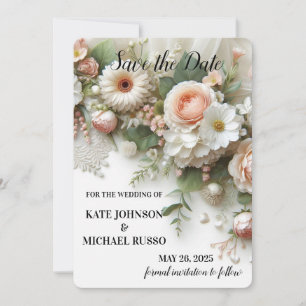 Elegant Floral Wedding Save The Date