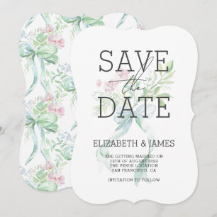 Elegant Floral Wedding Save The Date Invitation