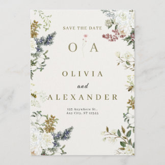 Elegant Floral Wedding Save the Date | Watercolor  Invitation