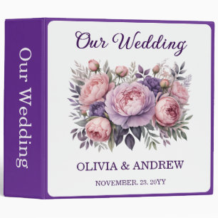 Elegant Floral Wedding Soft Pastel Colours Binder