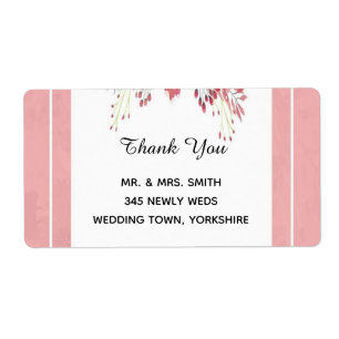 Elegant Floral Wedding Thank You Address Label