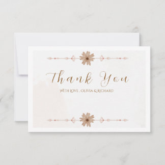 Elegant Floral Wedding Thank You Card