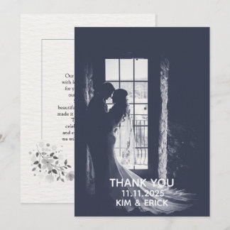 Elegant Floral Wedding Thank You Card