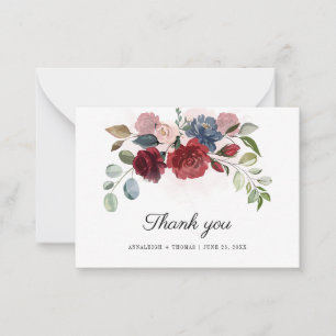 Elegant Floral Wedding Thank You Card