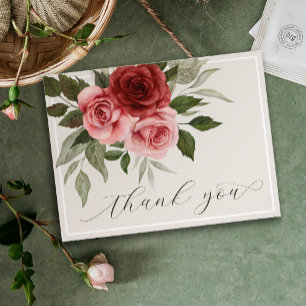 Elegant Floral Wedding Thank You Postcard