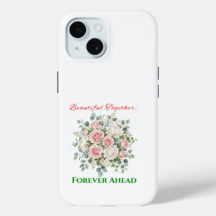 Elegant Floral Wedding Watch iPhone 15 Case