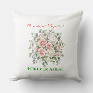 Elegant Floral Wedding Watch Throw Pillow
