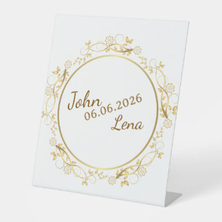 Elegant Floral Wedding Welcome Sign - Personalized