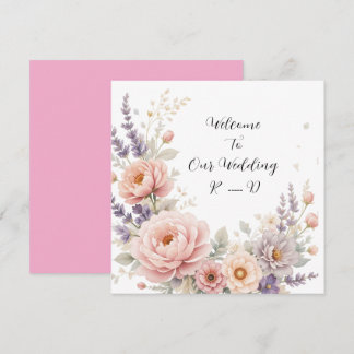 Elegant Floral Wedding Welcome Sticker with Custom Invitation