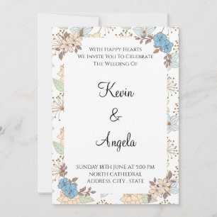 Elegant Floral Weeding Invitation