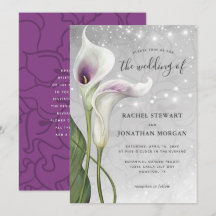 Elegant Floral White and Purple Calla Lily Wedding