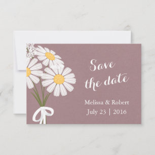 Elegant Floral White Daisies Save the Date Wedding