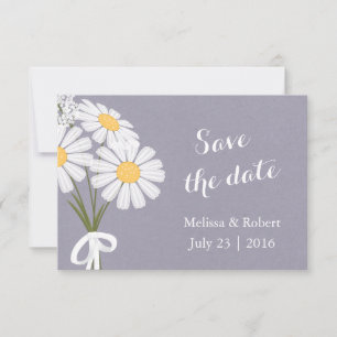 Elegant Floral White Daisies Save the Date Wedding