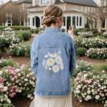 Elegant Floral White Daisies Wedding Denim Jacket<br><div class="desc">Very simple yet elegant design of a bouquet of white daisies.</div>