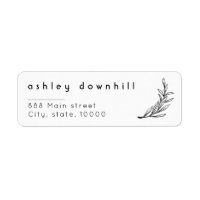 Elegant floral white return adress label