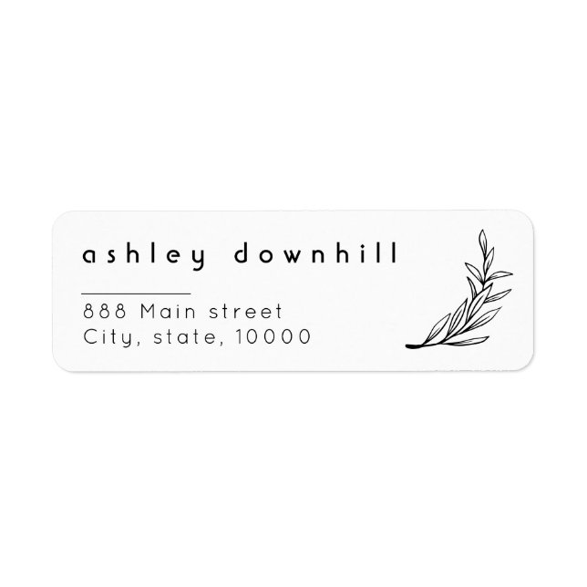 Elegant floral white return adress label (Front)